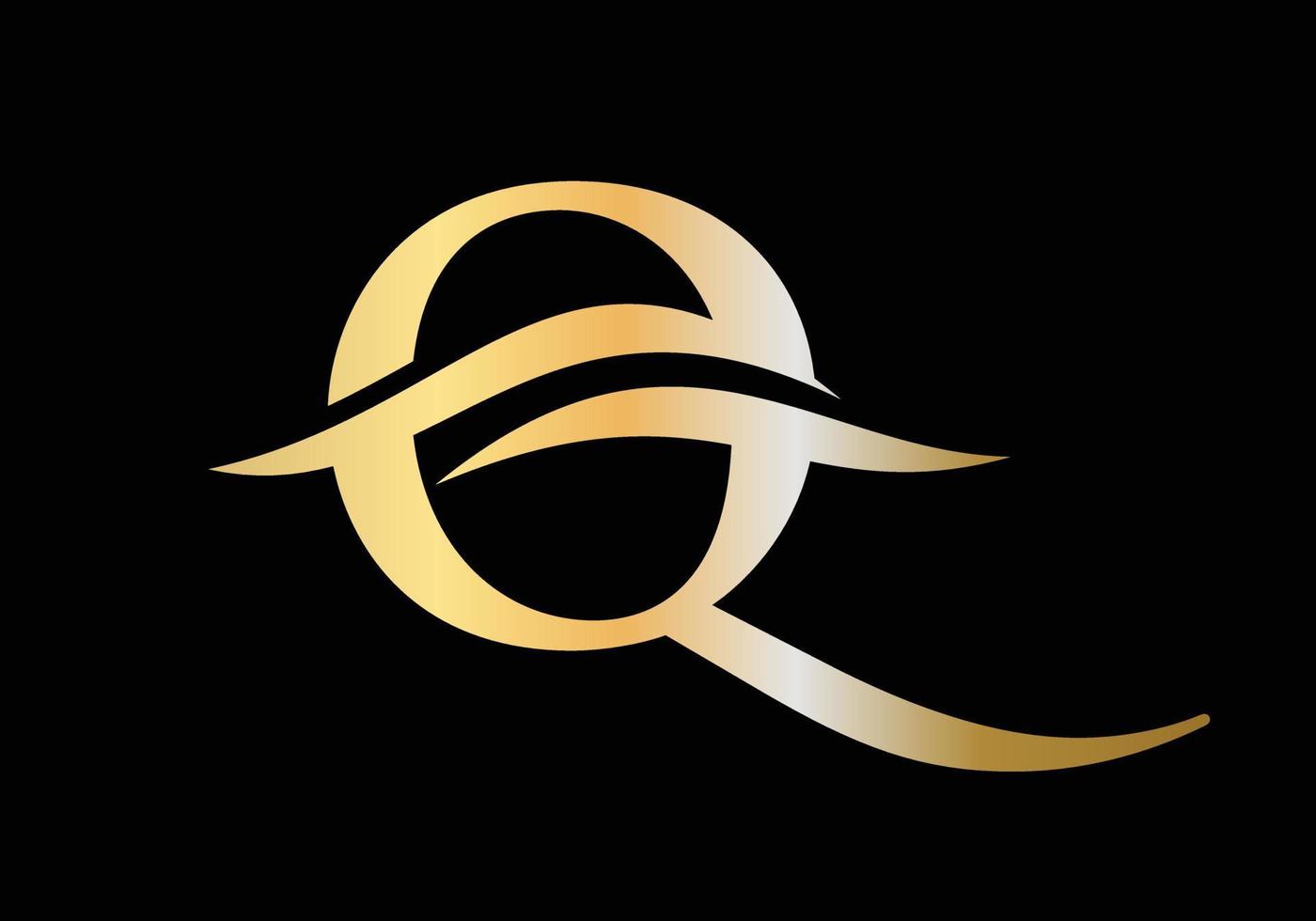 brief q logo met luxe concept vector