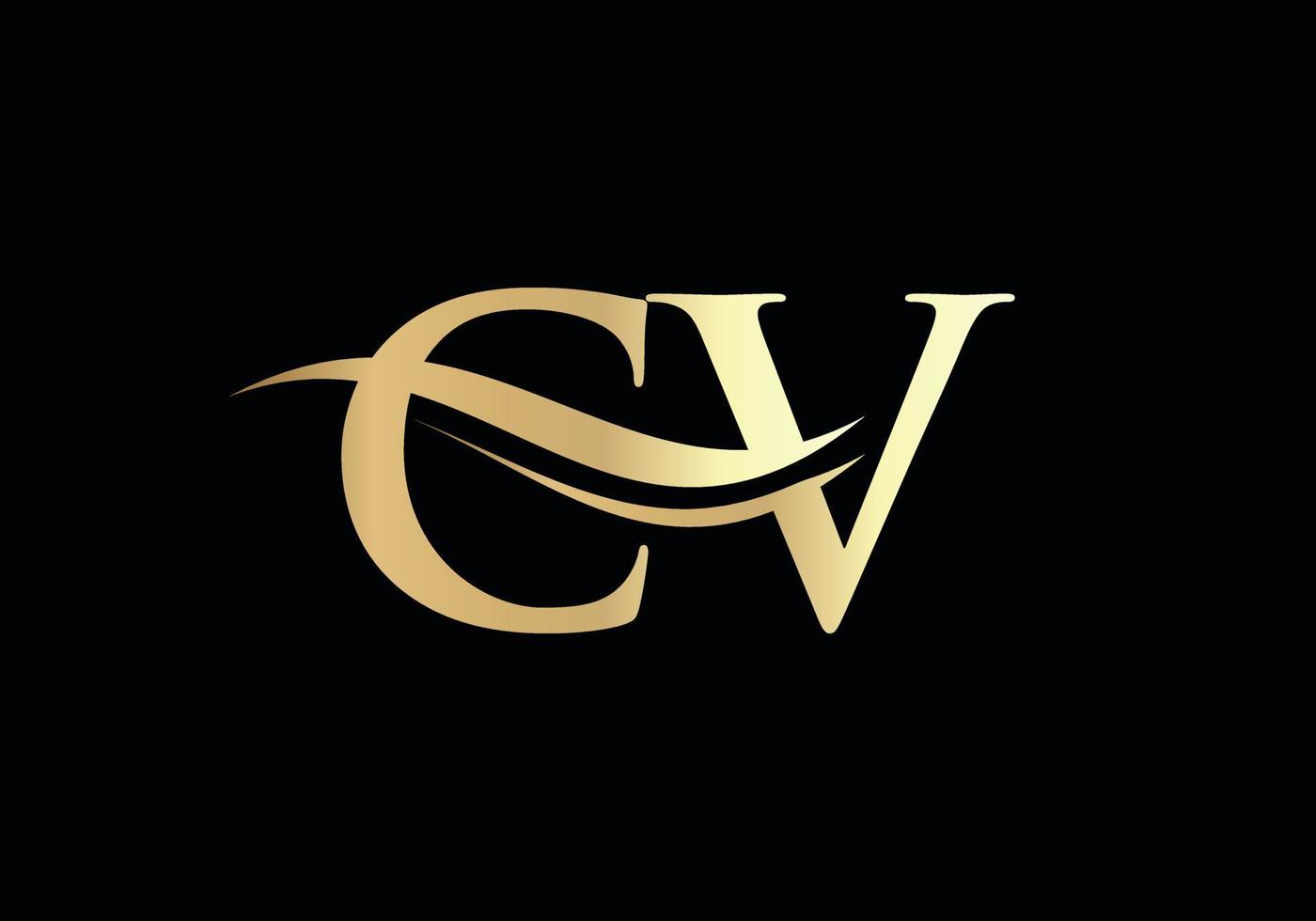 eerste gekoppeld brief CV logo ontwerp. modern brief CV logo ontwerp vector met modern modieus