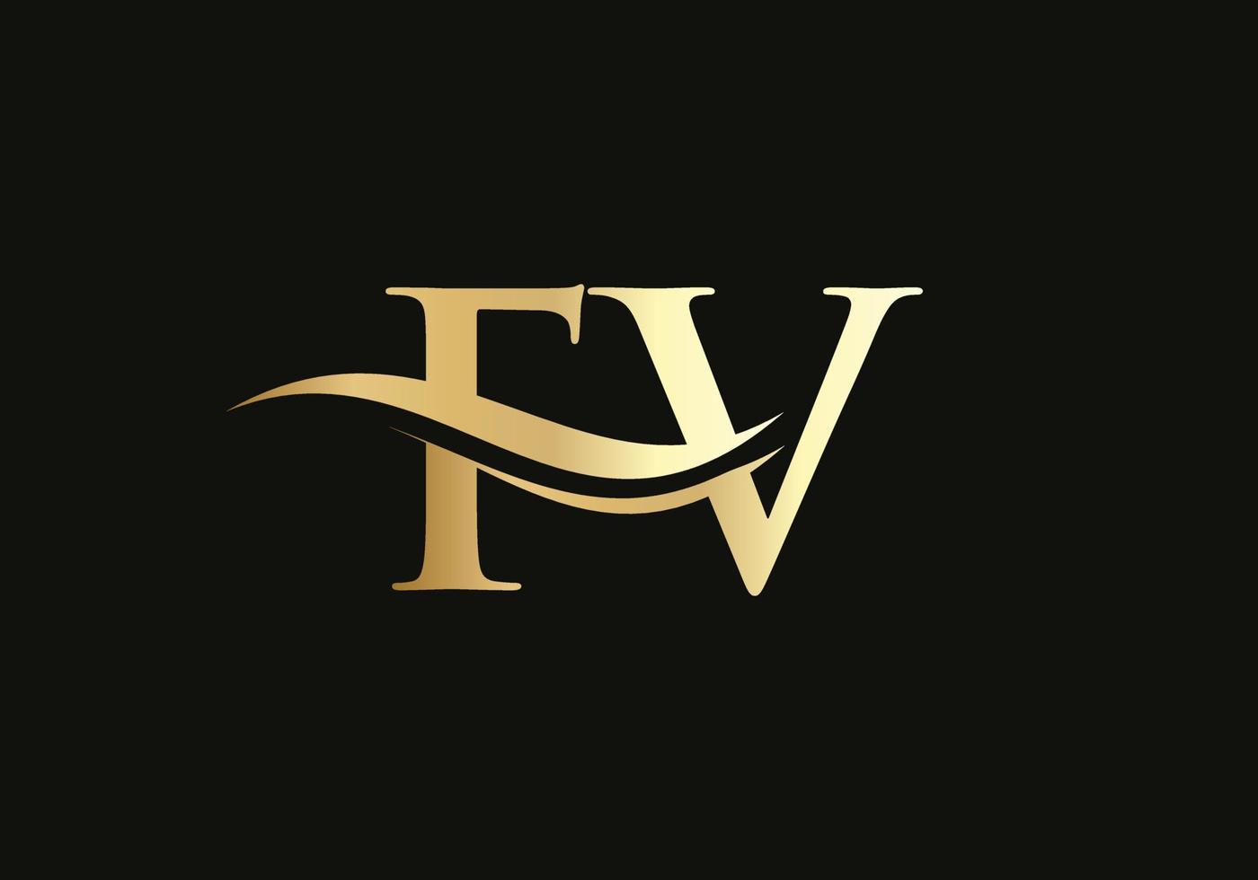 modern fv logotype voor luxe branding. eerste fv brief bedrijf logo ontwerp vector