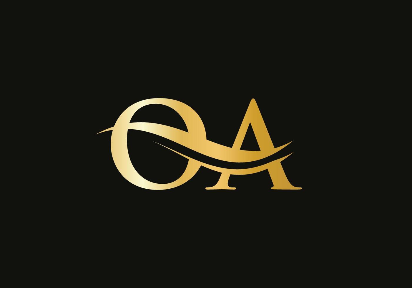 eerste oa brief gekoppeld logo vector sjabloon. swoosh brief oa logo ontwerp. O een logo ontwerp met modern modieus
