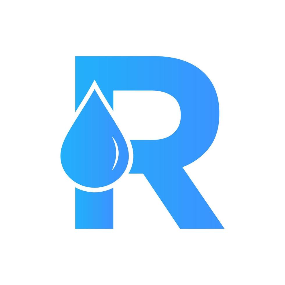 brief r water logo element vector sjabloon. water laten vallen logo symbool