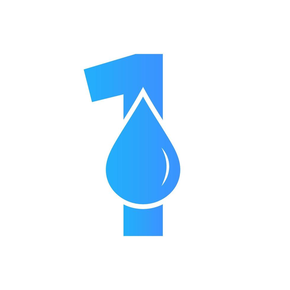 brief 1 water logo element vector sjabloon. water laten vallen logo symbool