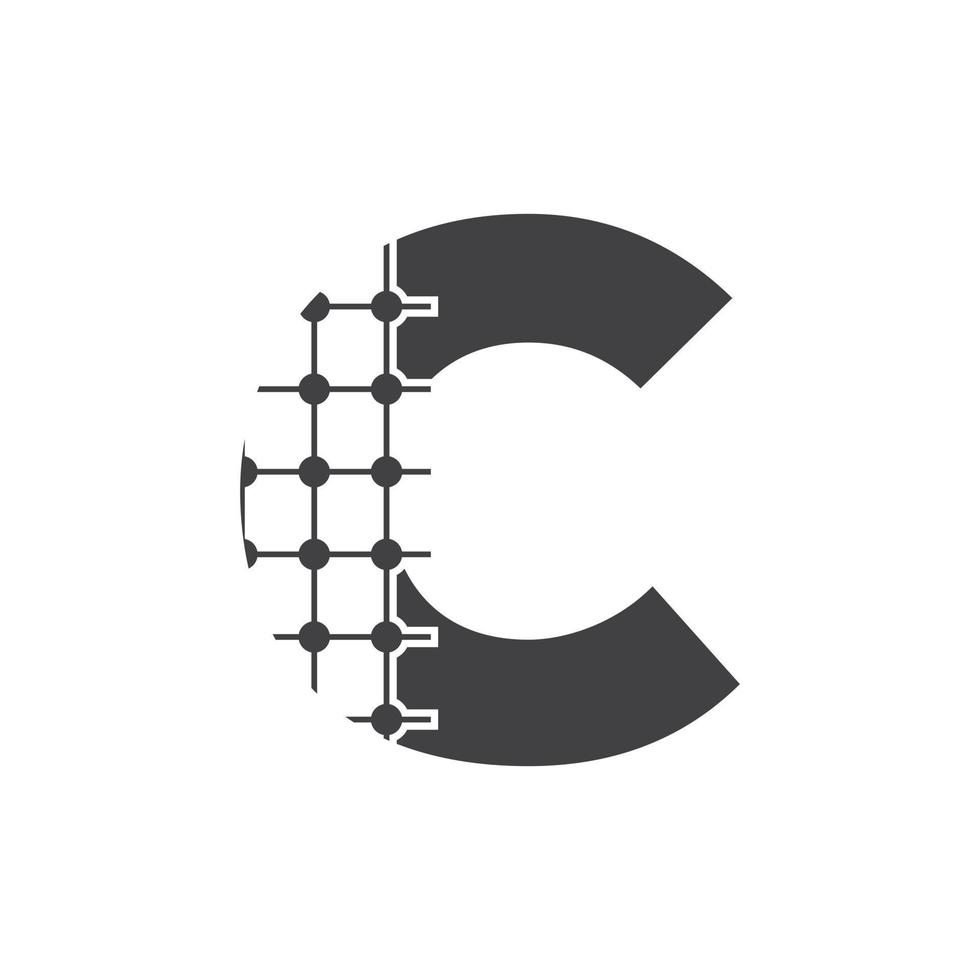 brief c architectuur logo ontwerp. echt landgoed icoon, architect en bouw symbool vector sjabloon