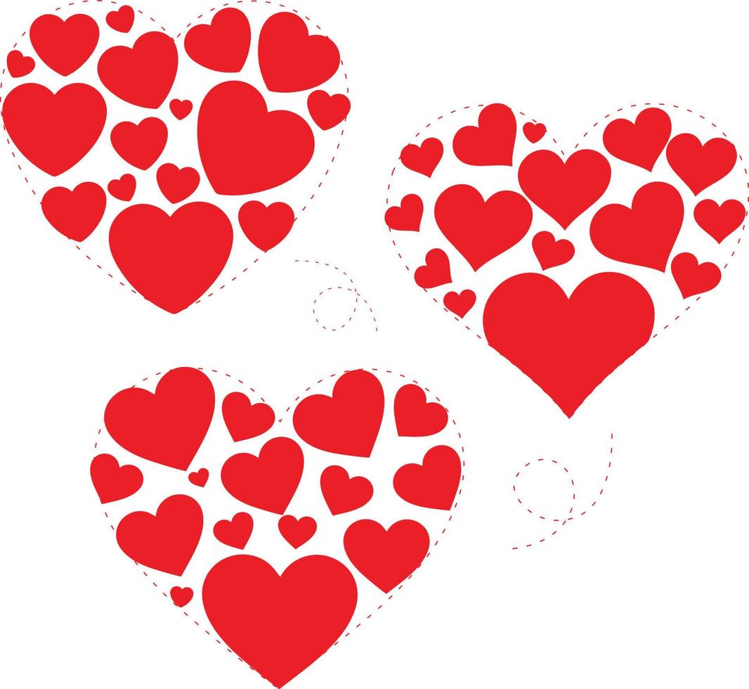 vector illustratie harten in divers stijlen