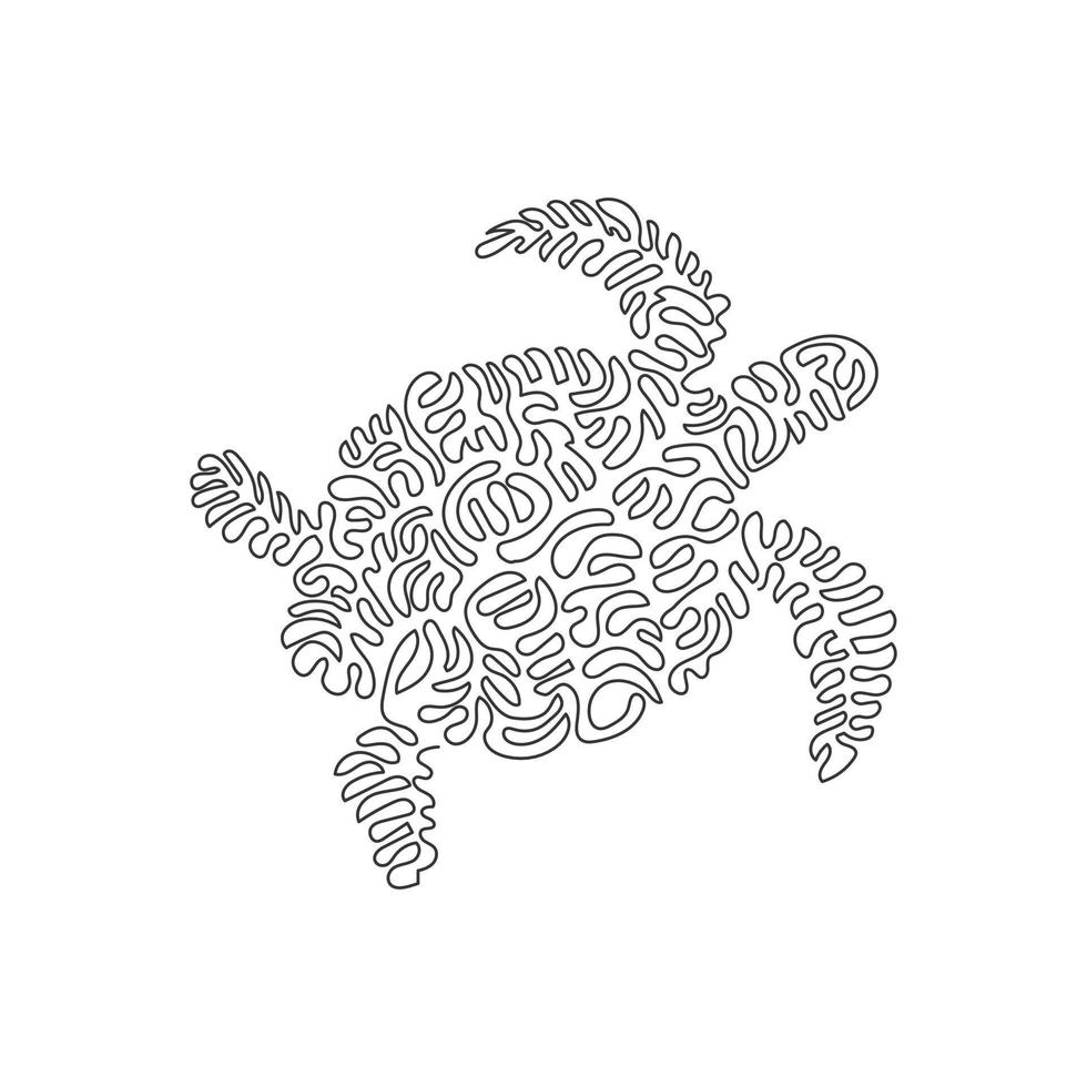 single een lijn tekening van schattig schildpad abstract kunst. doorlopend lijn trek grafisch ontwerp vector illustratie van vriendelijk huiselijk dier voor icoon, symbool, bedrijf logo, poster muur decor