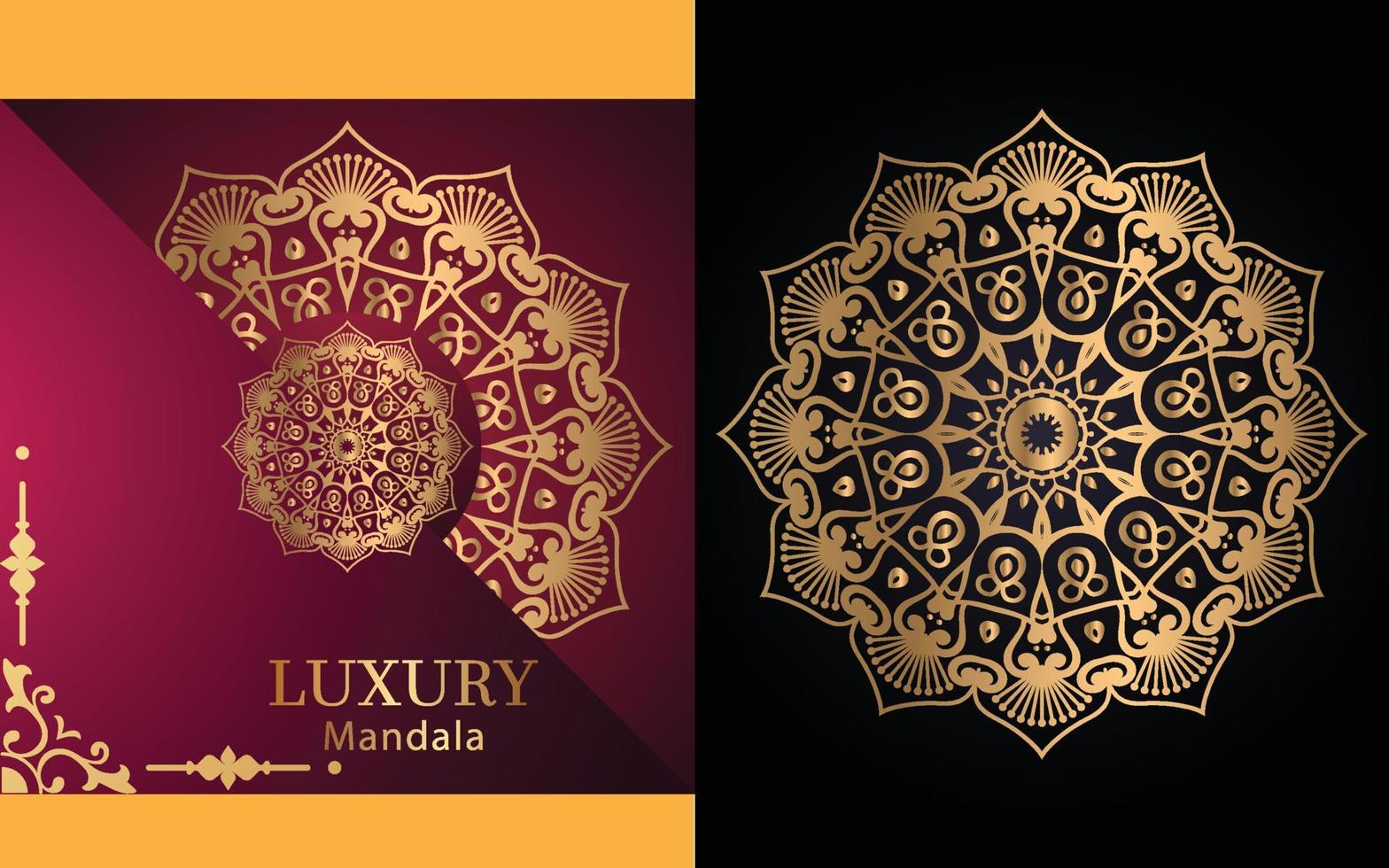 luxe sier- mandala ontwerp achtergrond in goud kleur voor jezelf vector