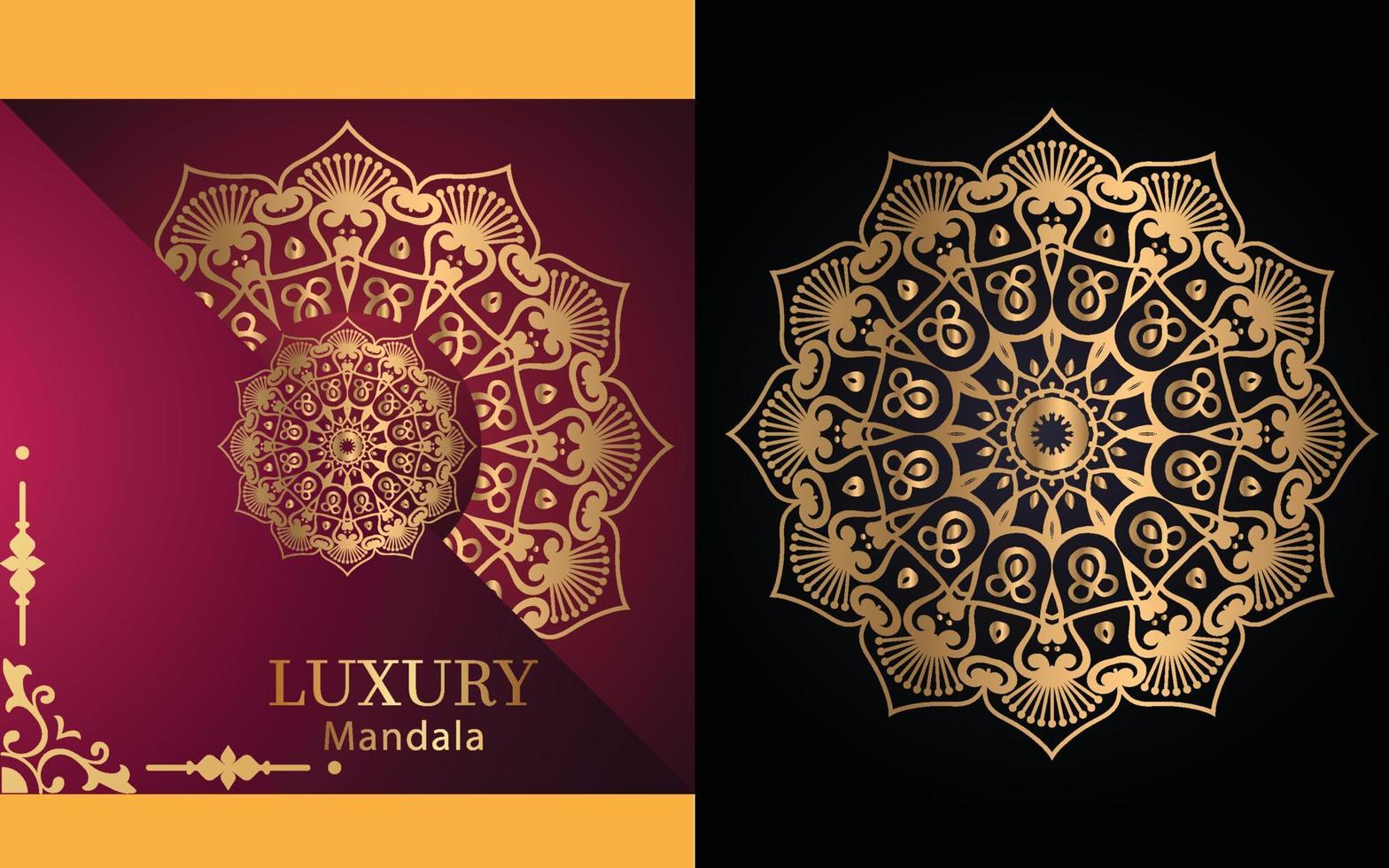 luxe sier- mandala ontwerp achtergrond in goud kleur voor jezelf vector