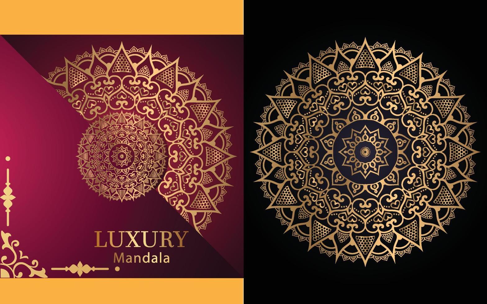 luxe sier- mandala ontwerp achtergrond in goud kleur voor jezelf vector