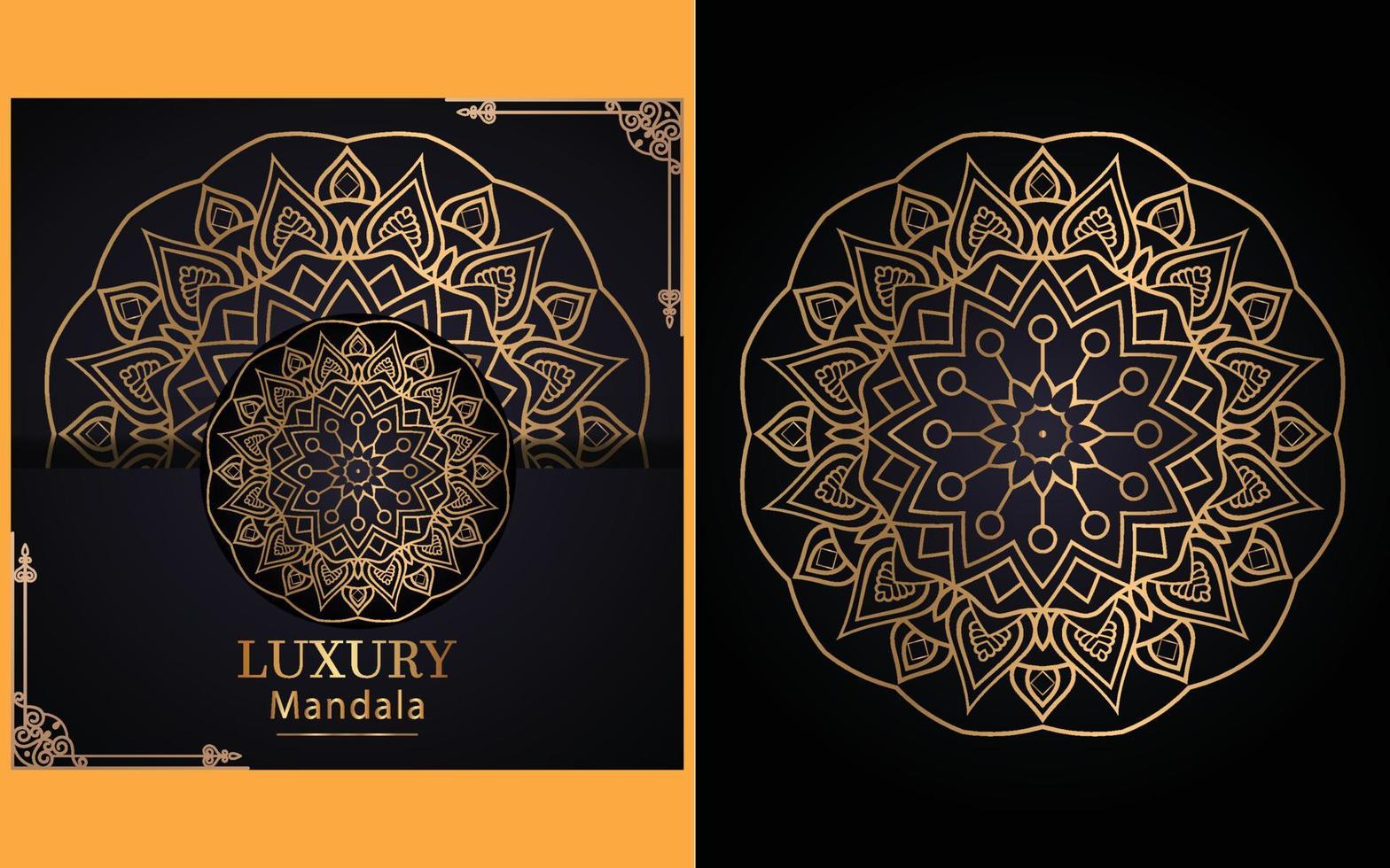 luxe sier- mandala ontwerp achtergrond in goud kleur voor jezelf vector