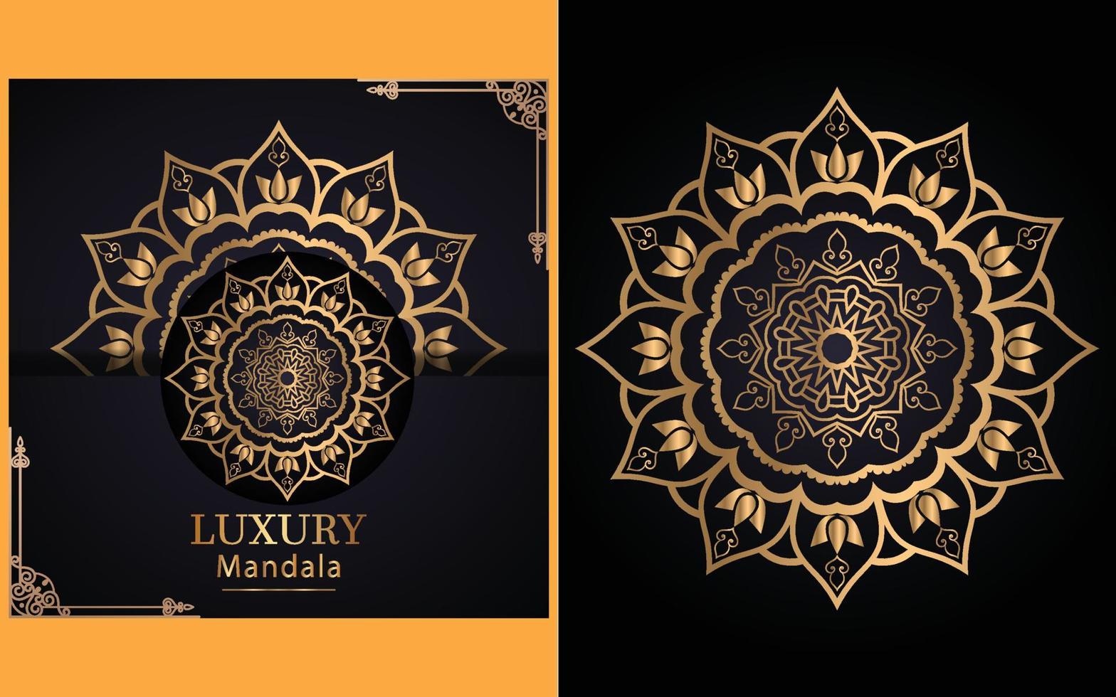 luxe sier- mandala ontwerp achtergrond in goud kleur voor jezelf vector