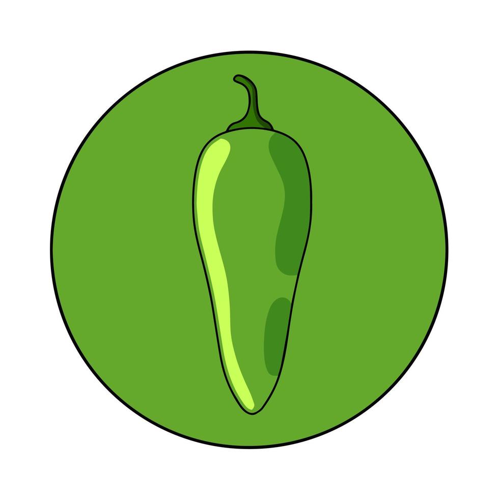 jalapeno peper. pittig groen Chili. Mexicaans voedsel. geïsoleerd tekenfilm illustratie. vector