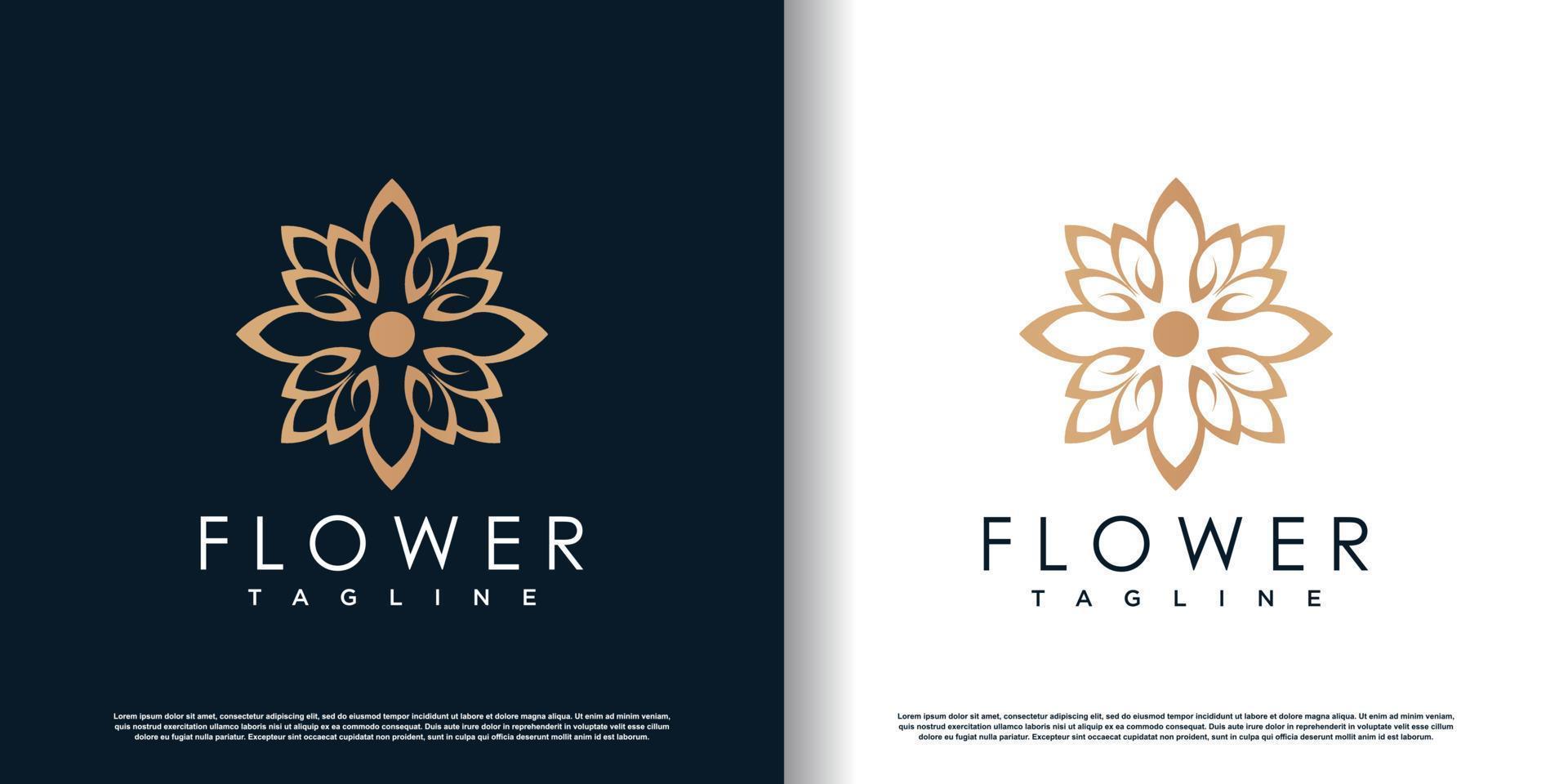 bloem logo-ontwerp met creatief concept premium vector