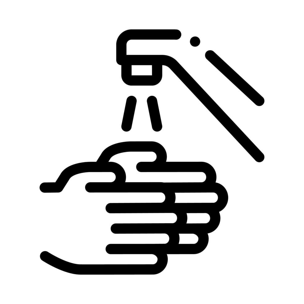 handen het wassen water kraan icoon schets illustratie vector
