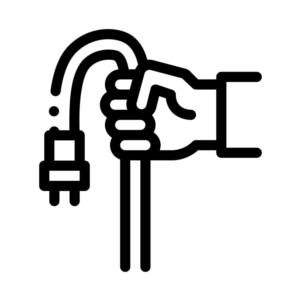 hand- Holding kabel zwart icoon vector illustratie