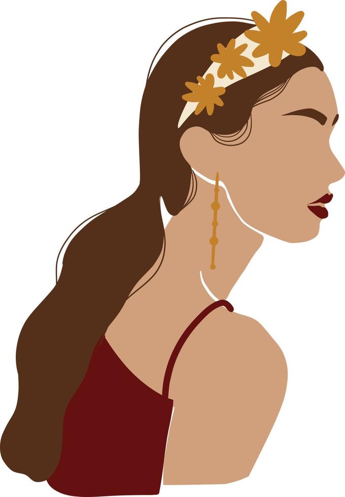 abstract lang haar- vrouw illustratie vector