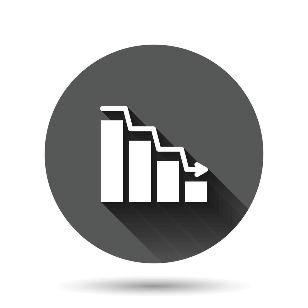 vergoeding icoon in vlak stijl. geld in hand- vector illustratie Aan zwart ronde achtergrond met lang schaduw effect. bankbiljet loonlijst cirkel knop bedrijf concept.