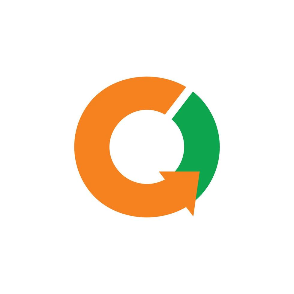 brief c cirkel pijl kleurrijk ontwerp logo vector