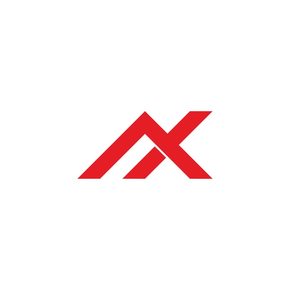 brief bijl pijl X gemakkelijk meetkundig logo vector