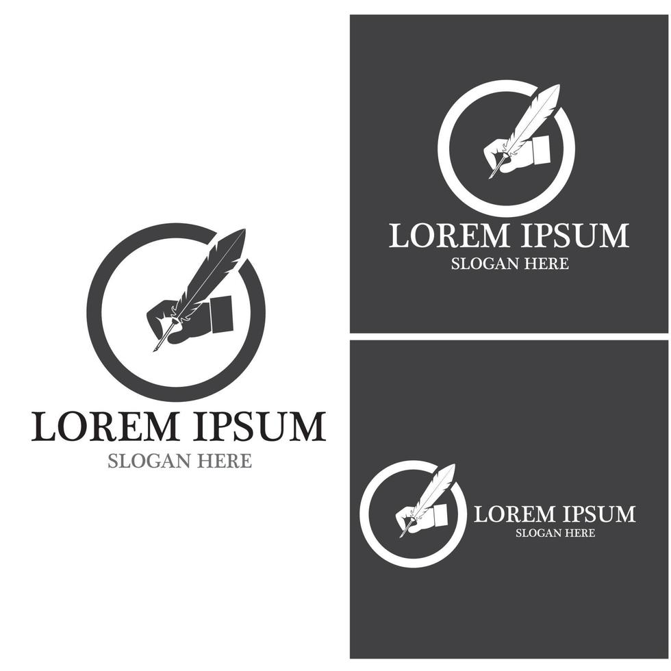 veren pen logo vector sjabloon