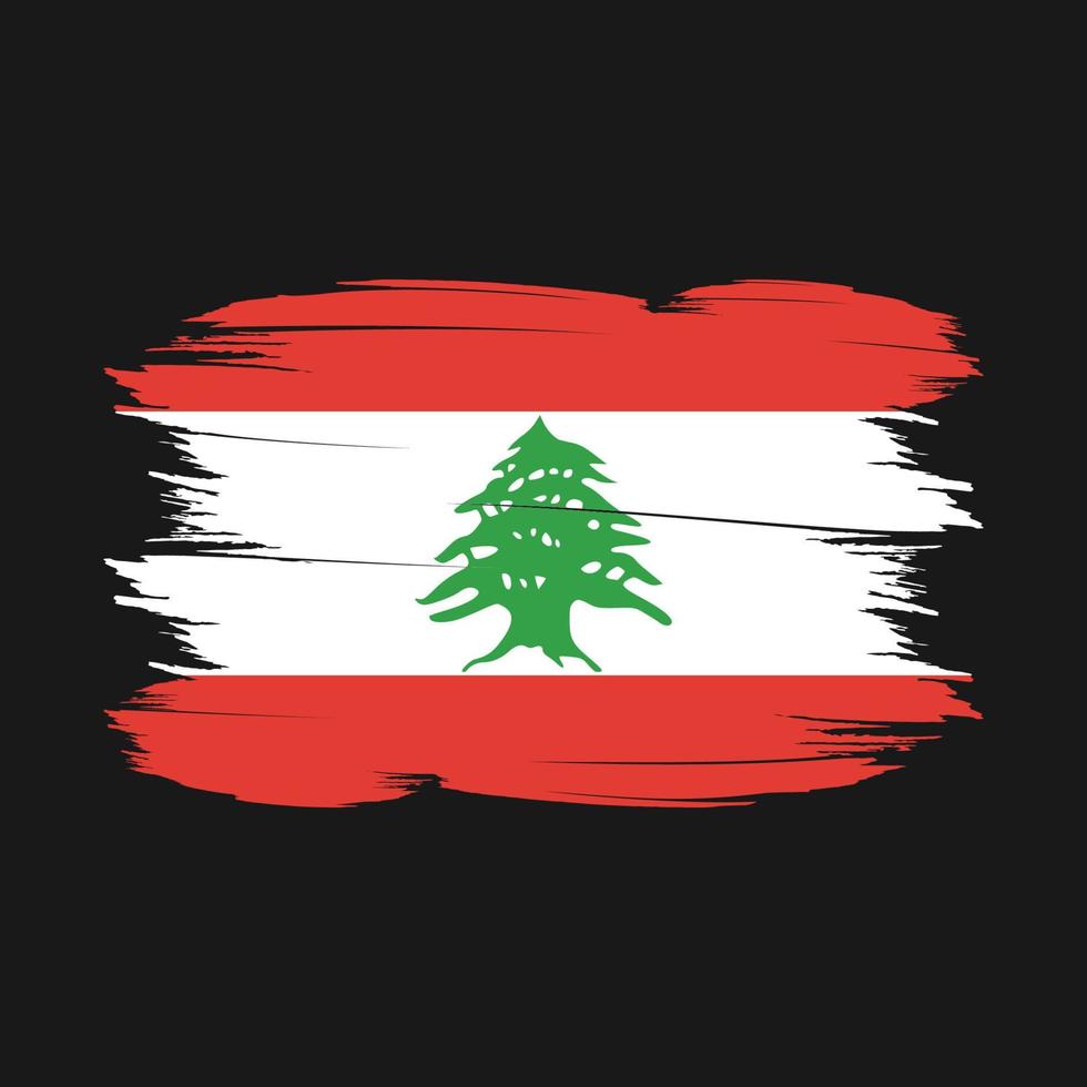 Libanon vlag borstel vector illustratie