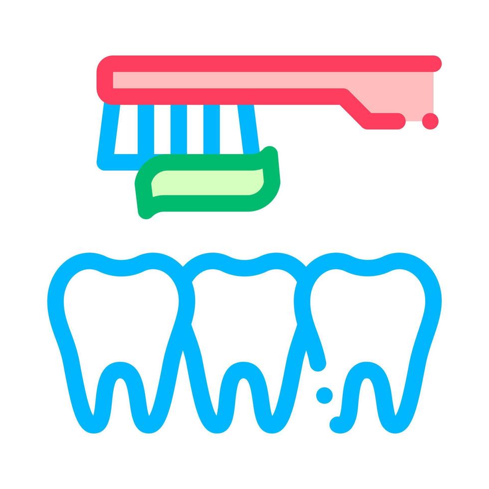tandarts tanden schoonmaak vector dun lijn teken icoon