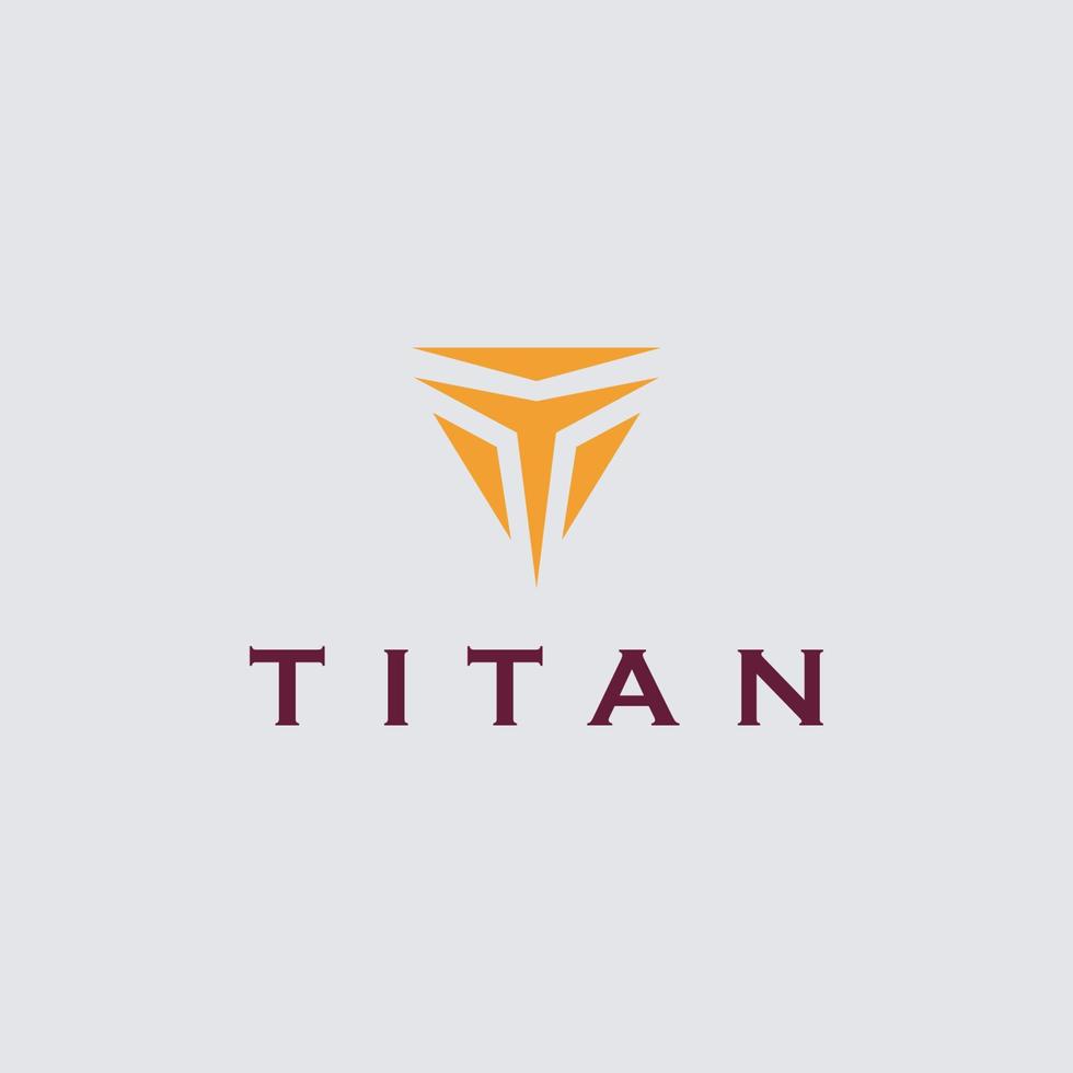 eerste brief t Titan schild logo ontwerp vector