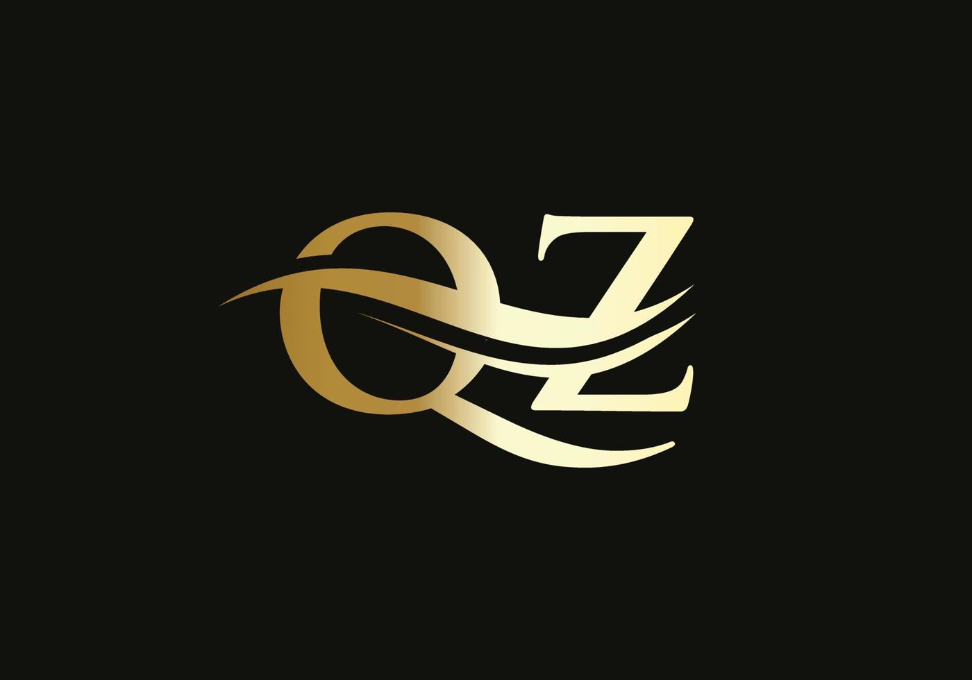 swoosh brief qz logo ontwerp voor bedrijf en bedrijf identiteit. water Golf qz logo met modern modieus vector