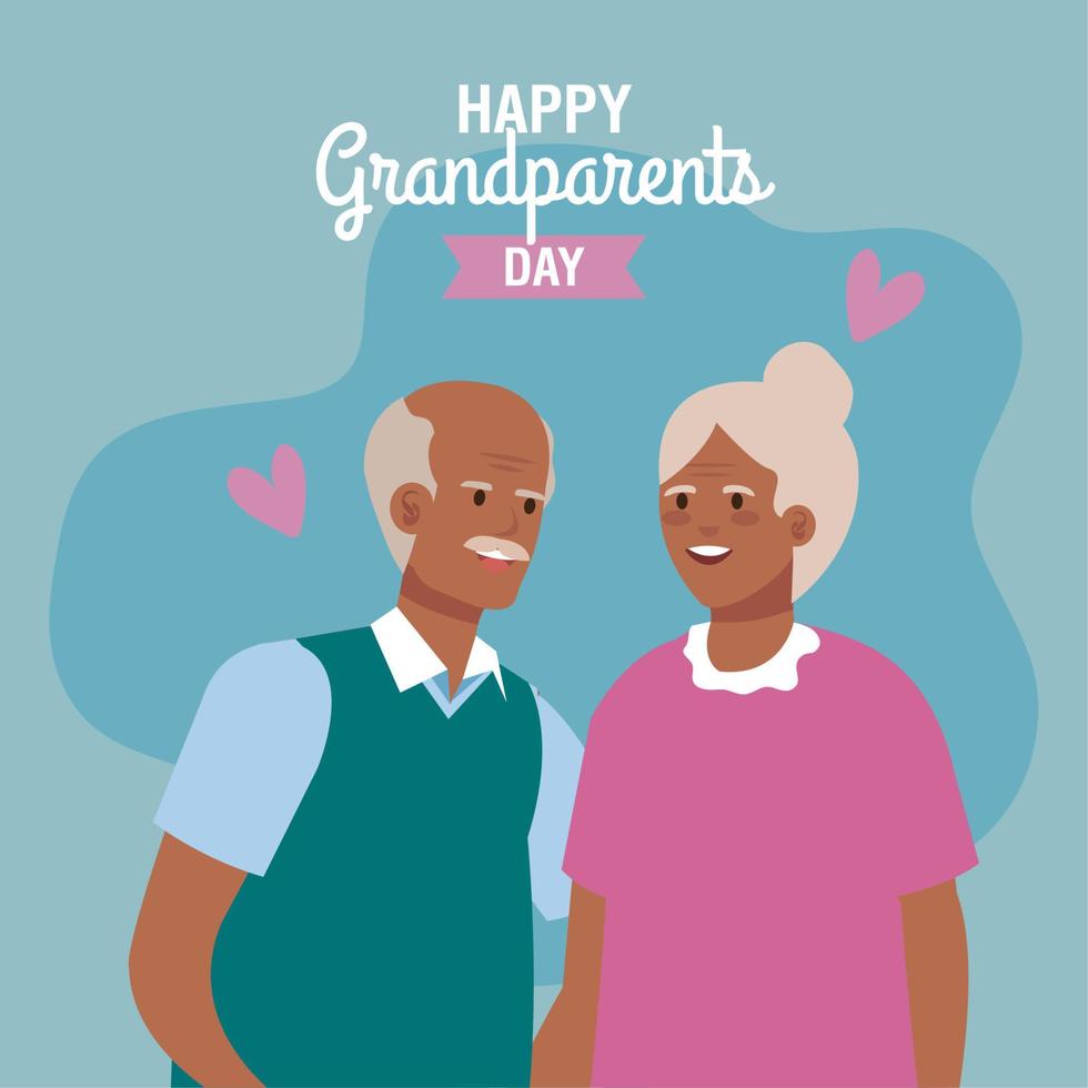 grootmoeder en opa Aan gelukkig grootouders dag vector ontwerp