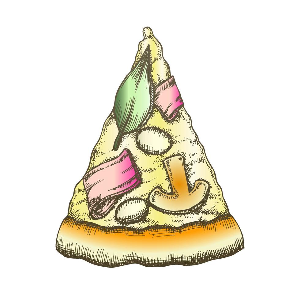 kleur heerlijk Italiaans plak pizza monochroom vector