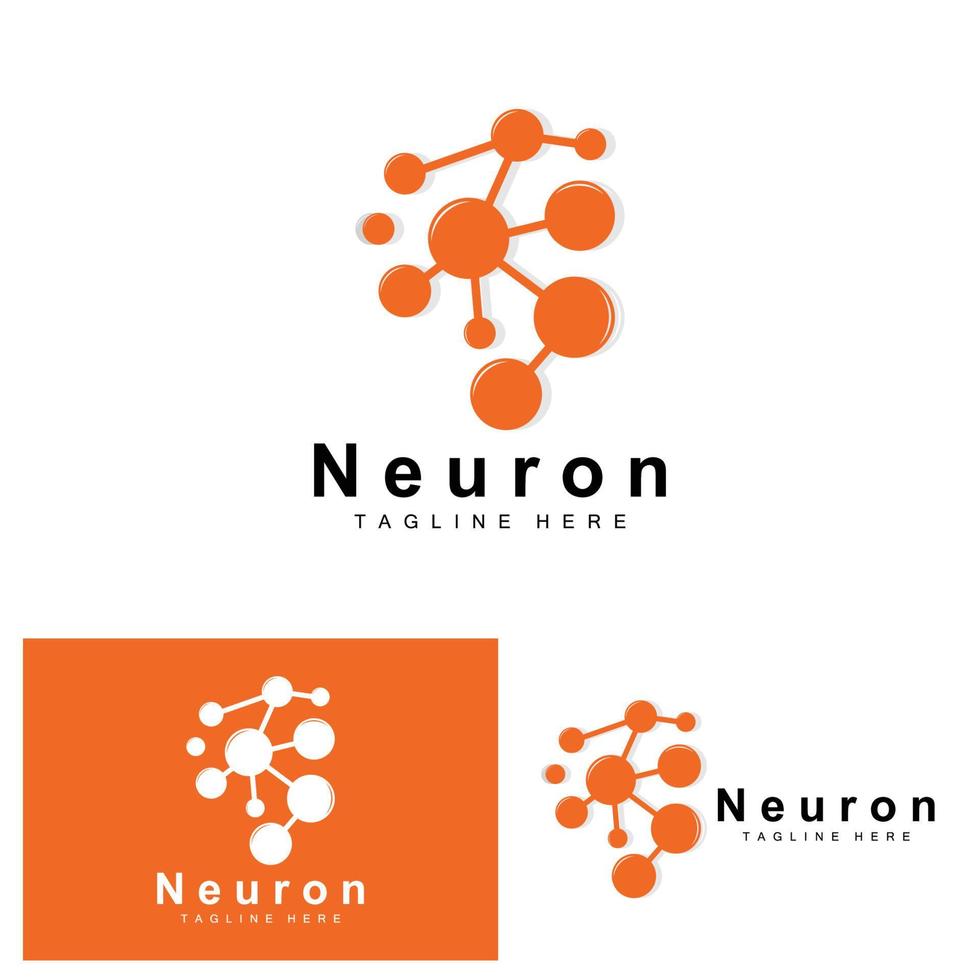 neuron logo ontwerp vector zenuw cel illustratie moleculair dna Gezondheid merk