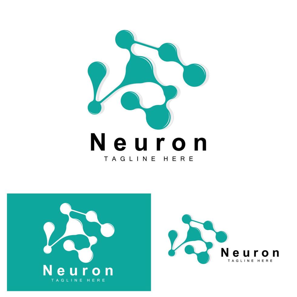 neuron logo ontwerp vector zenuw cel illustratie moleculair dna Gezondheid merk