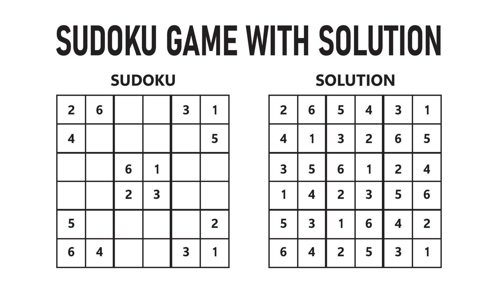 sudoku spel met oplossing. sudoku puzzel spel met nummers. kan worden gebruikt net zo een leerzaam spel. logica puzzel voor kinderen of vrije tijd spel voor volwassenen. vector