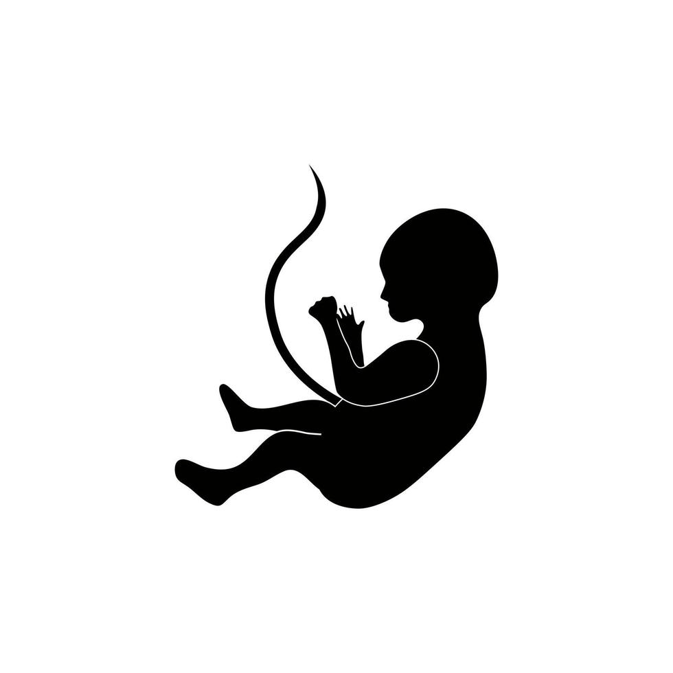 foetus symbool, baby in de baarmoeder. embryo ontwikkeling geïsoleerd icoon. vector illustratie.