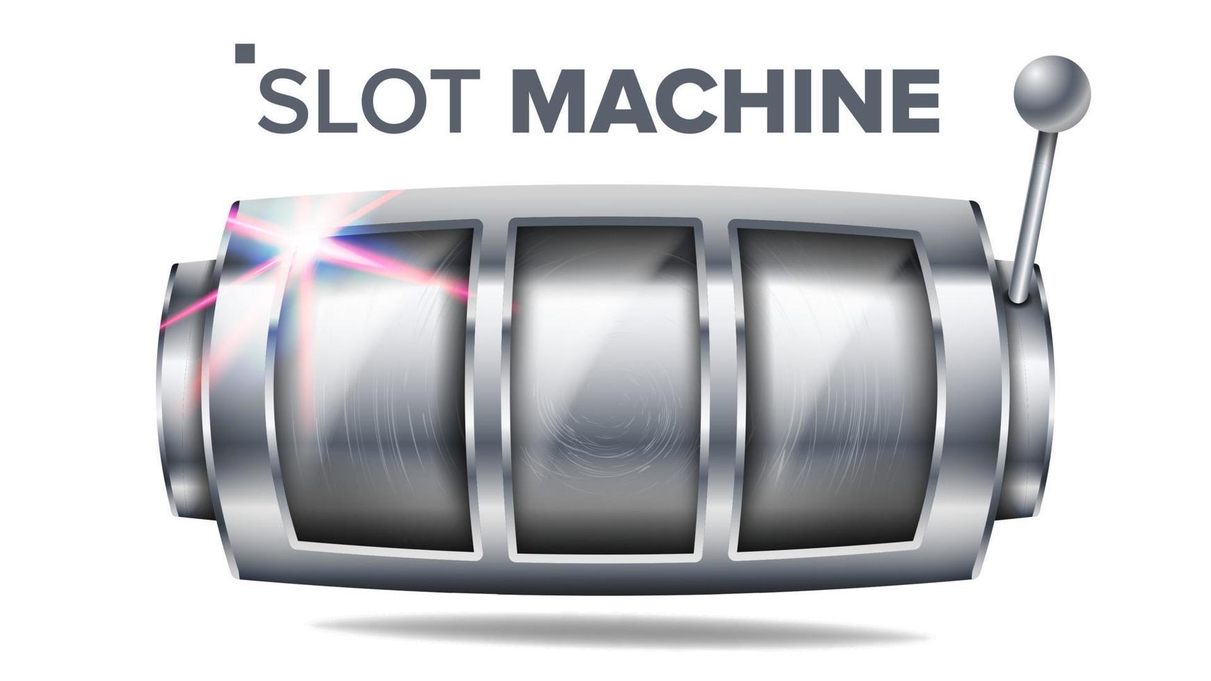 sleuf machine vector. zilver Lucky leeg sleuf. groot winnen banier element. spinnen wiel. fortuin pot casino illustratie vector