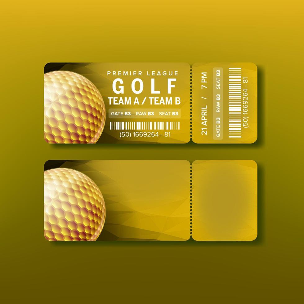 ticket voor premier liga golf toernooi vector