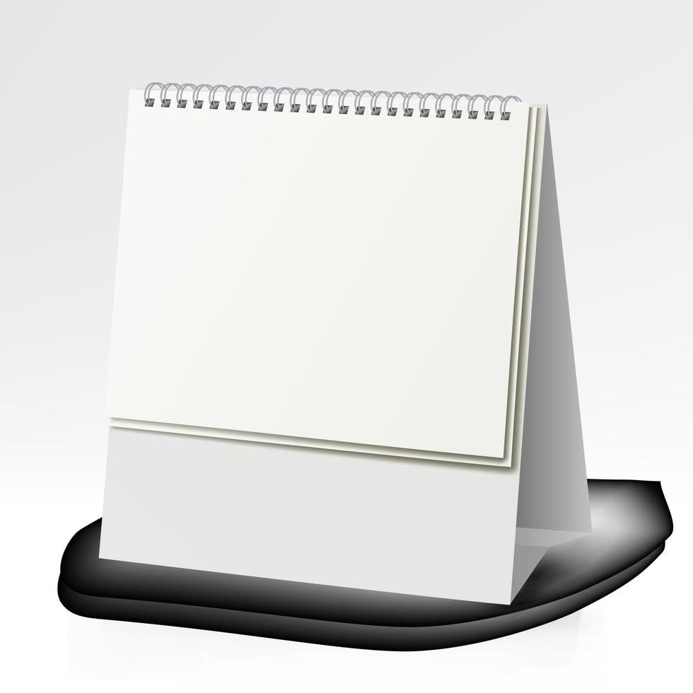 spiraal kalender vector. tafel blanco staan houder voor menu, papier kalender, kaart geïsoleerd Aan wit achtergrond vector