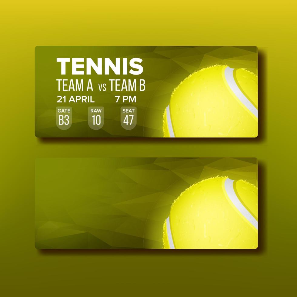 helder coupon voor bezoek tennis toernooi vector