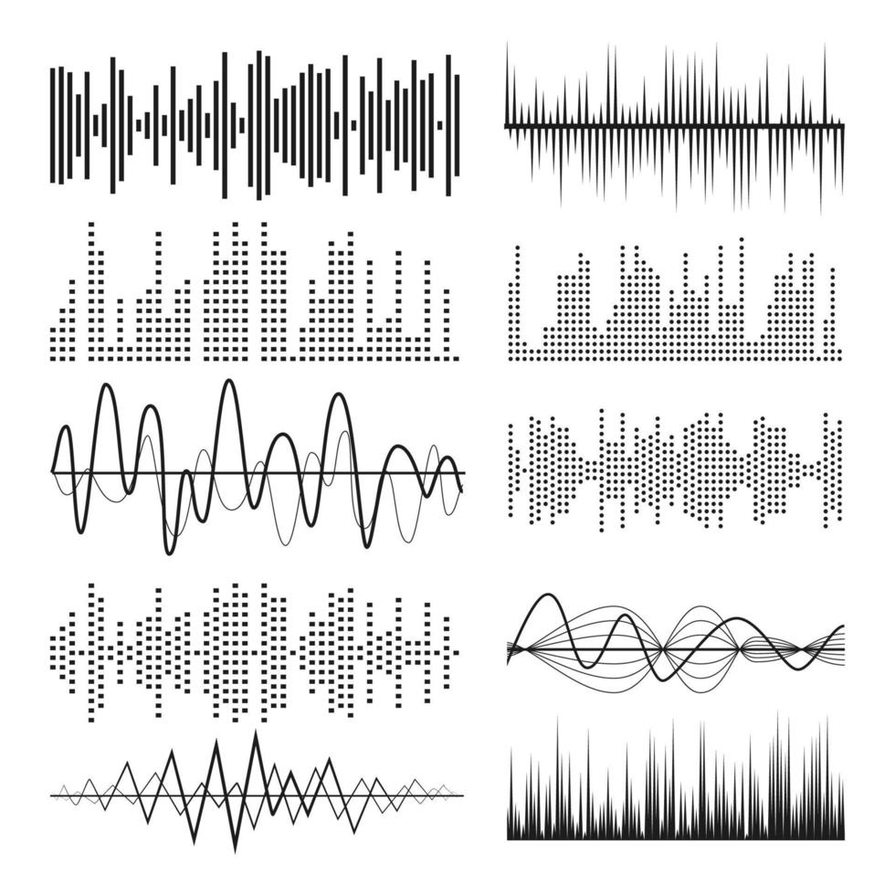 muziek- geluid golven pulse abstract vector. vector