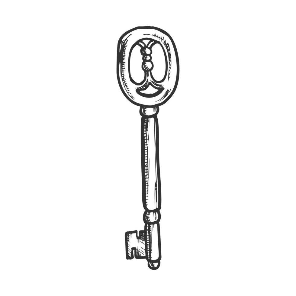 antiek sleutel filigraan middeleeuws monochroom vector