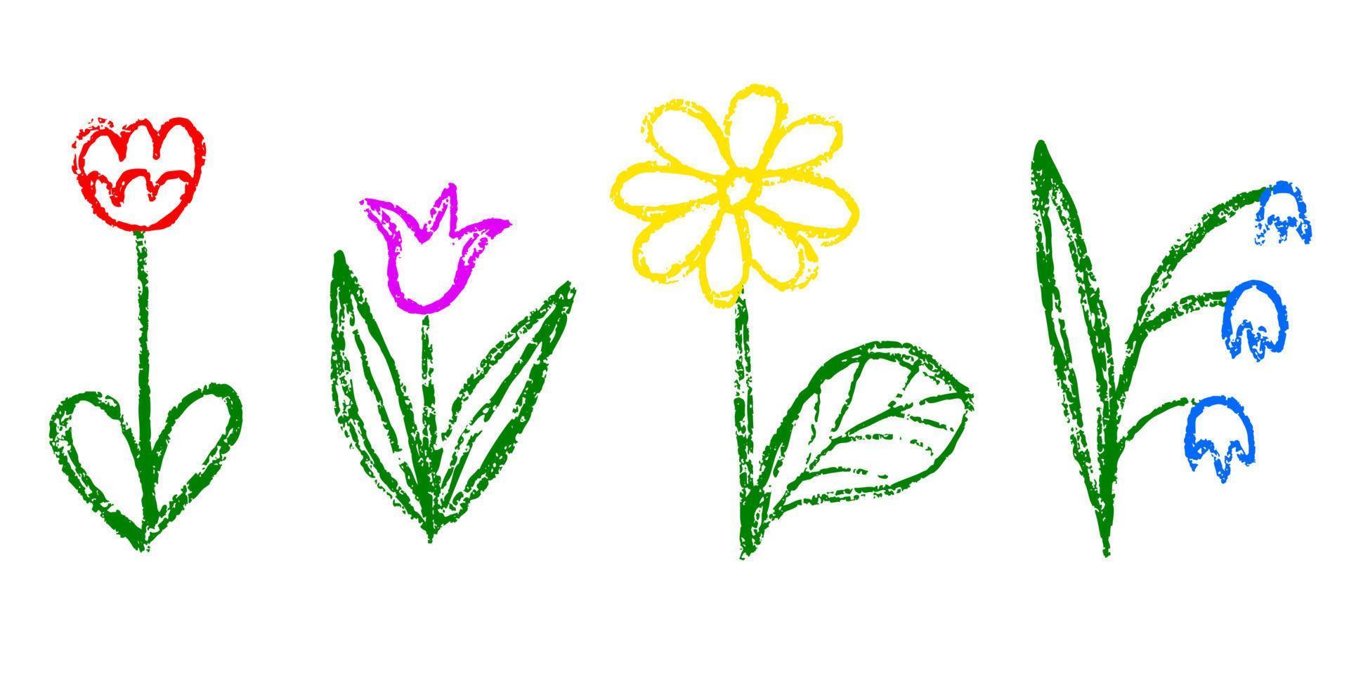 fantastisch tekening bloemen weide. vector pastel tekenfilm stijl