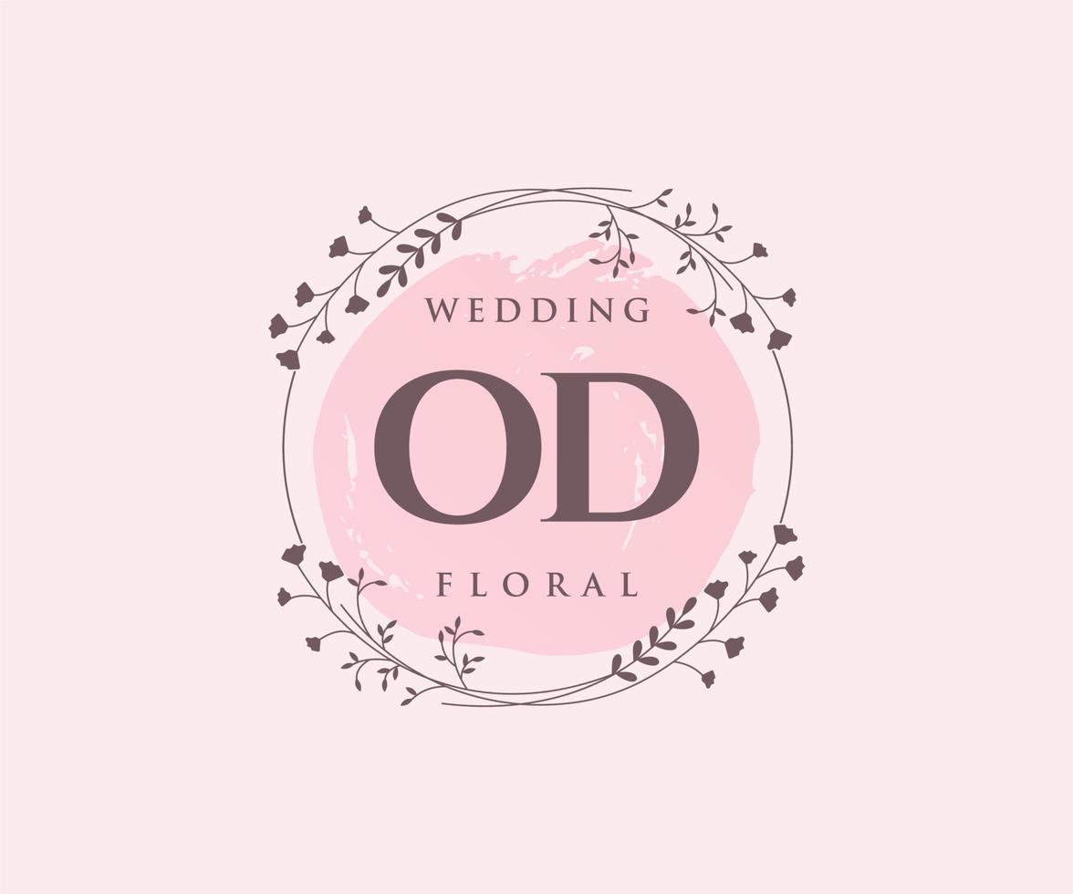 od initialen brief bruiloft monogram logos sjabloon, hand- getrokken modern minimalistisch en bloemen Sjablonen voor uitnodiging kaarten, opslaan de datum, elegant identiteit. vector