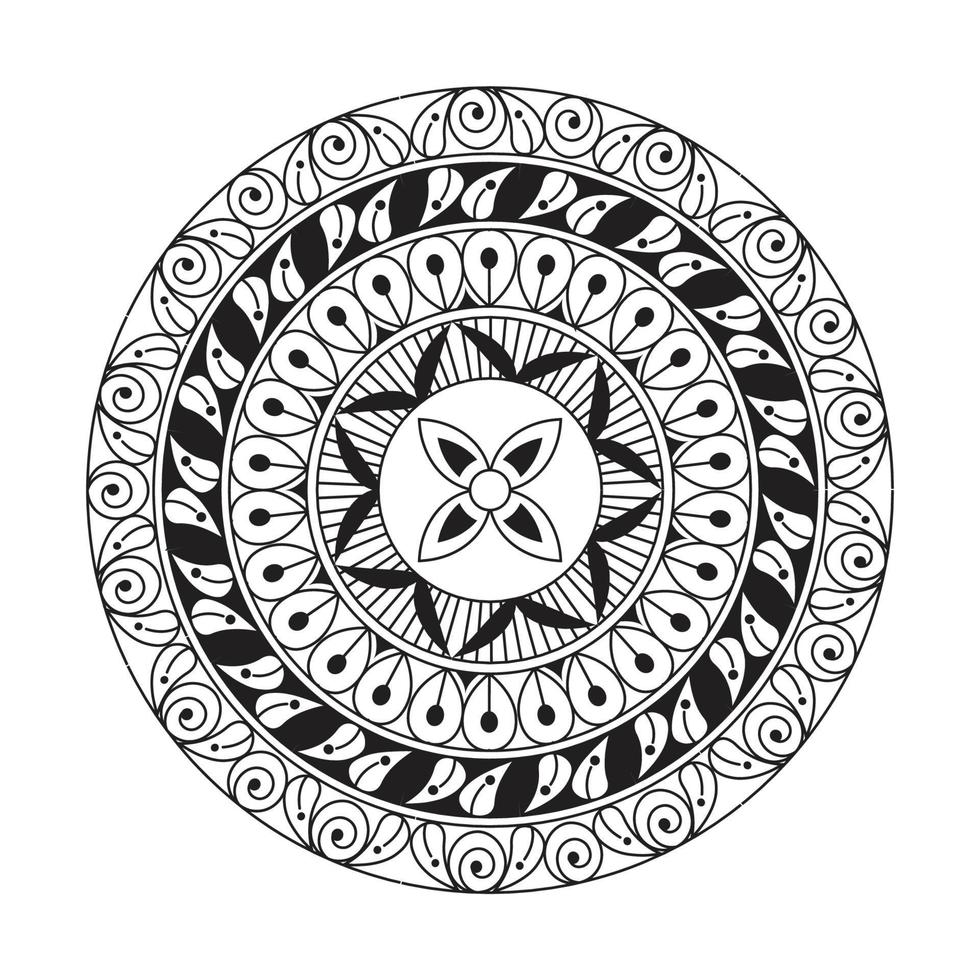 mandala ontwerp decoratief patroon decoratie sneeuwvlok Aan zwart bloem patroon ontwerp vector