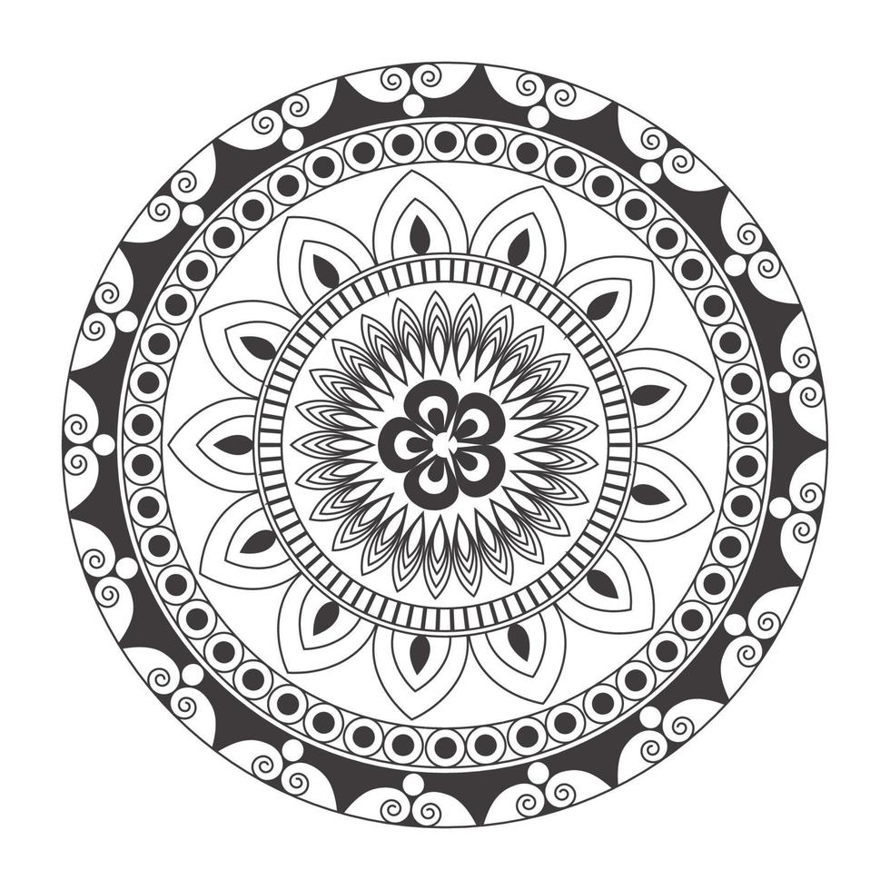 mandala ontwerp decoratief patroon decoratie sneeuwvlok Aan zwart bloem patroon ontwerp vector