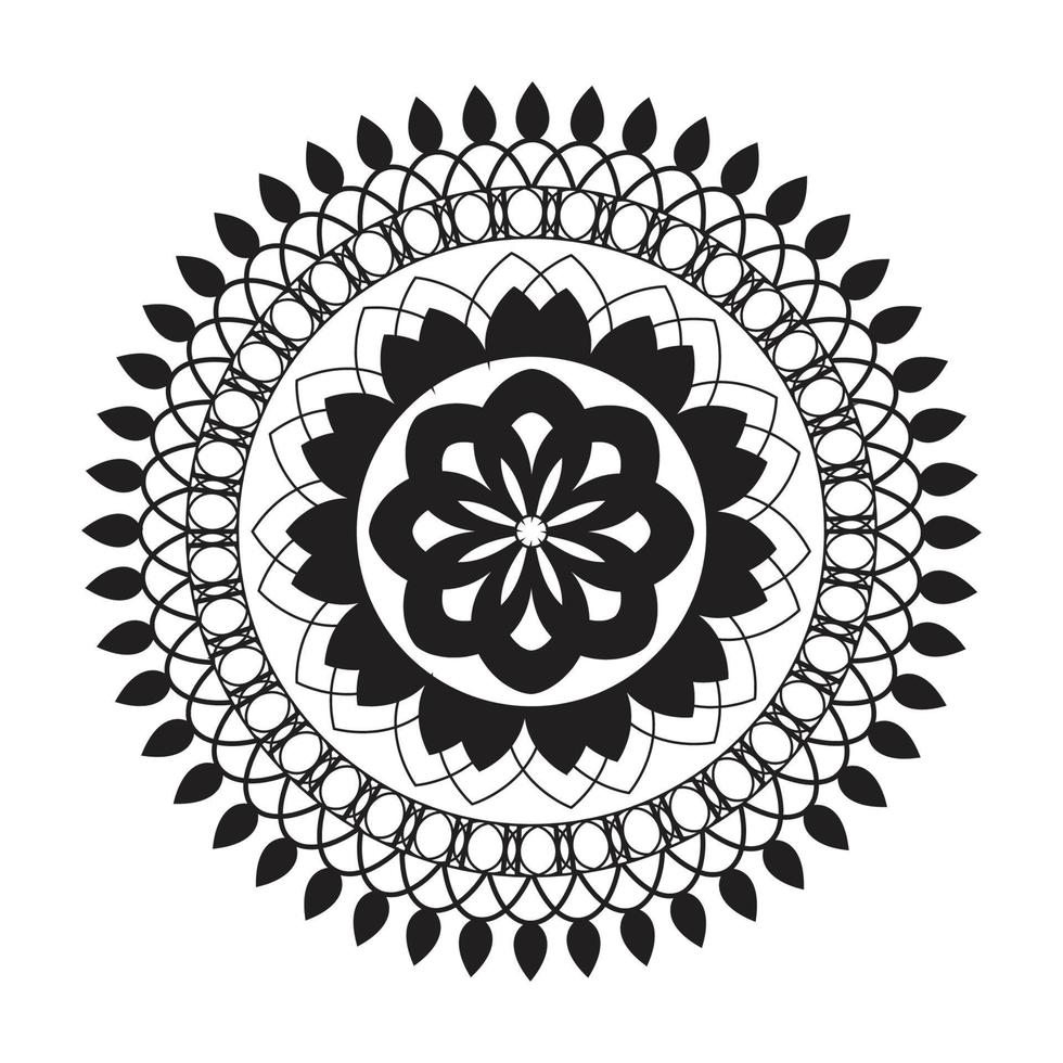 mandala ontwerp decoratief patroon decoratie sneeuwvlok Aan zwart bloem patroon ontwerp vector