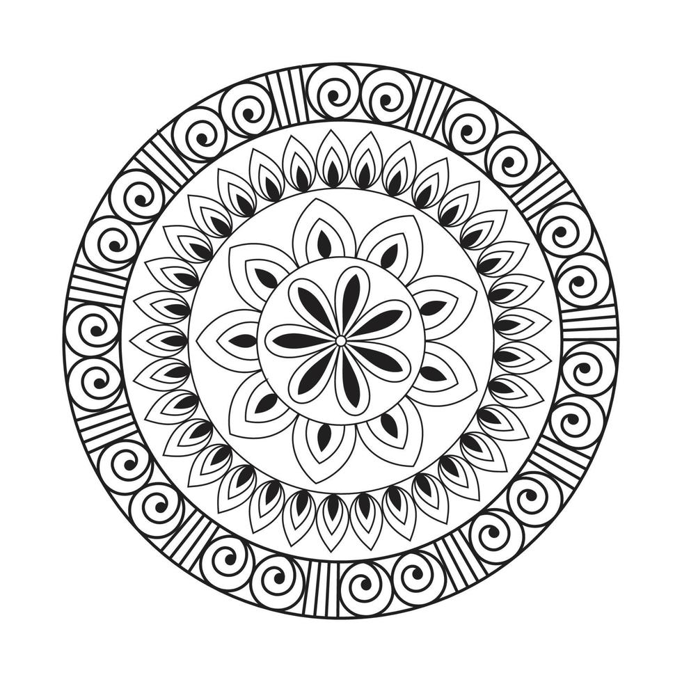 mandala ontwerp decoratief patroon decoratie sneeuwvlok Aan zwart bloem patroon ontwerp vector