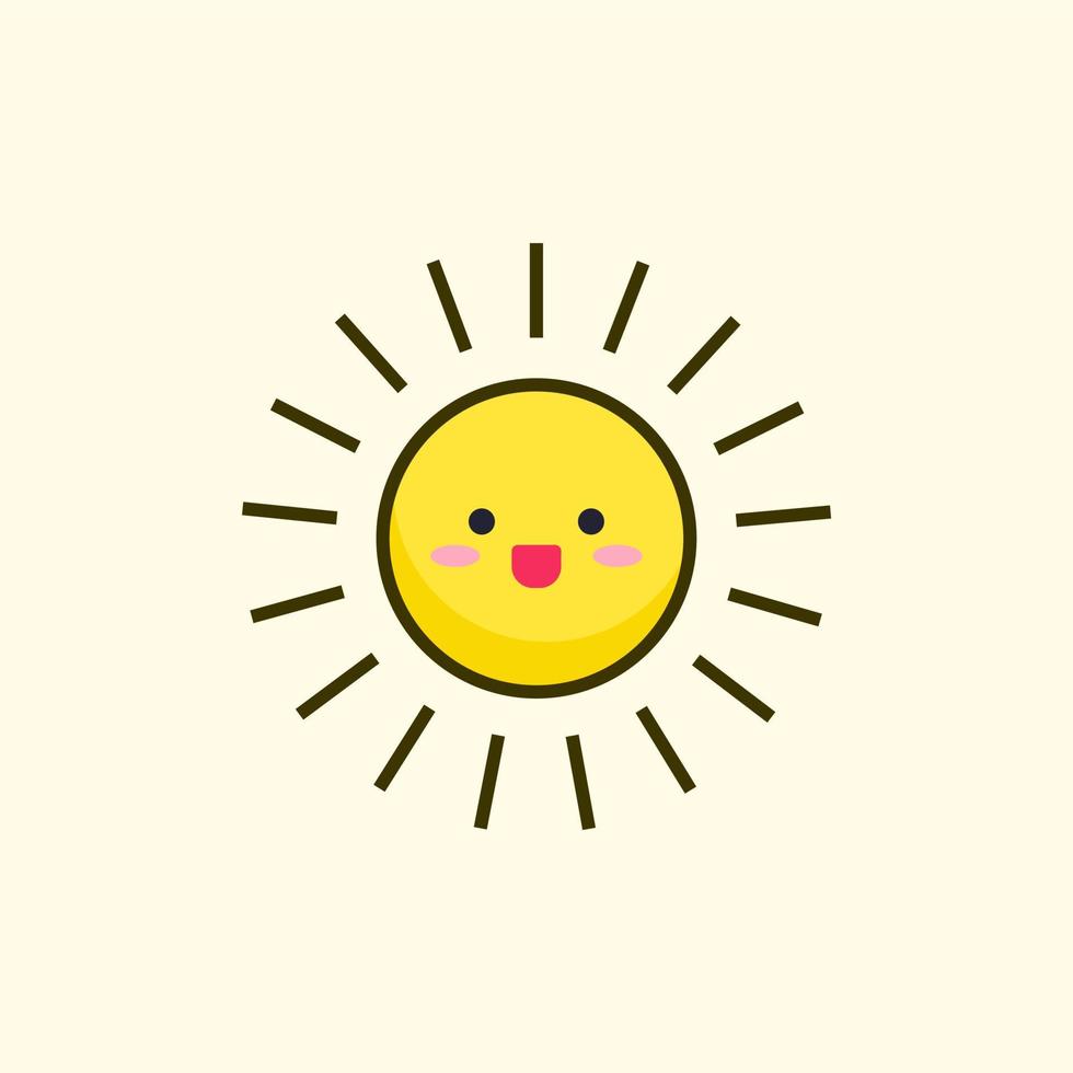 vector illustratie van schattig tekenfilm zon karakter