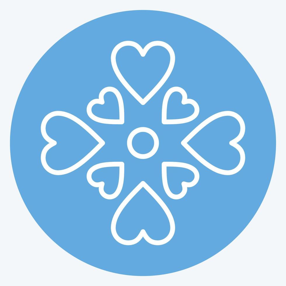 icoon liefde. verwant naar vrijwilligerswerk symbool. blauw ogen stijl. helpen en steun. vriendschap vector