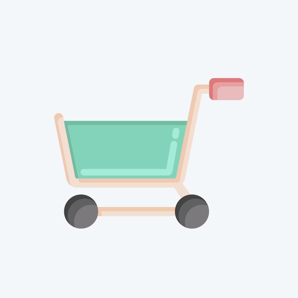 icoon boodschappen doen kar. verwant naar online op te slaan symbool. vlak stijl. gemakkelijk illustratie. winkel vector