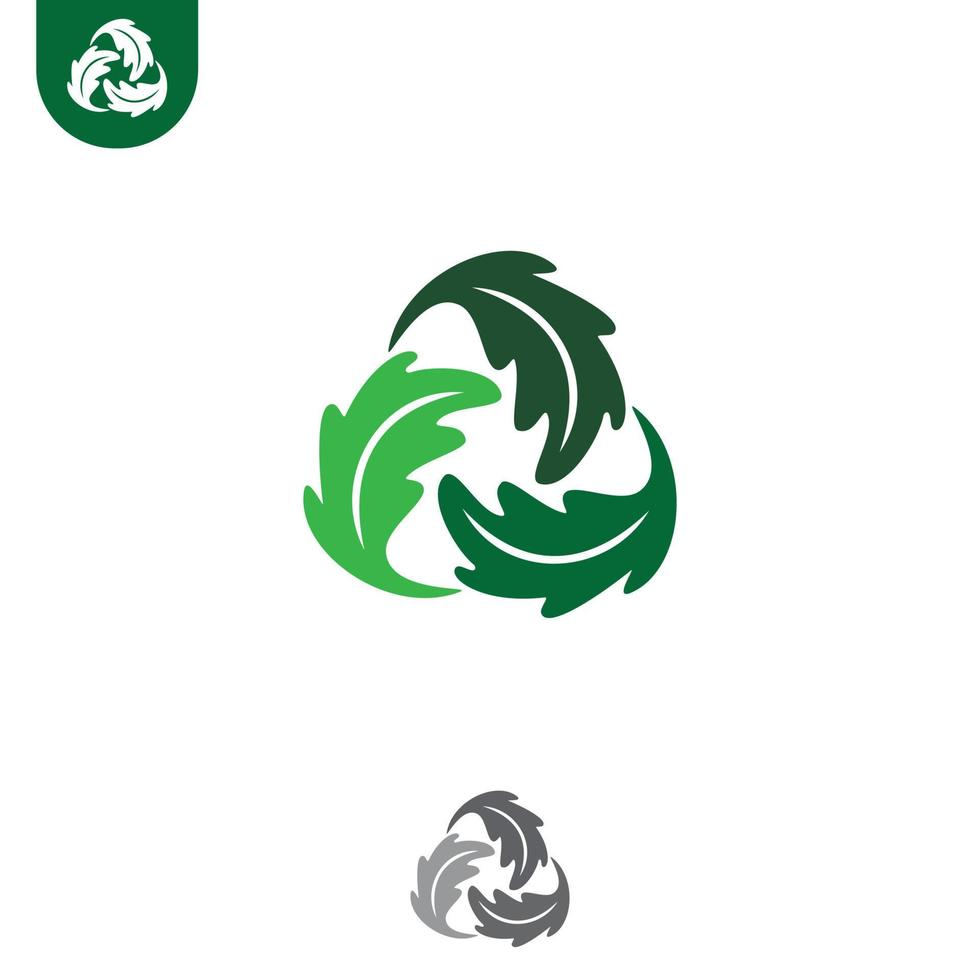 eik blad vorm een recycle icoon voor element ontwerp vector