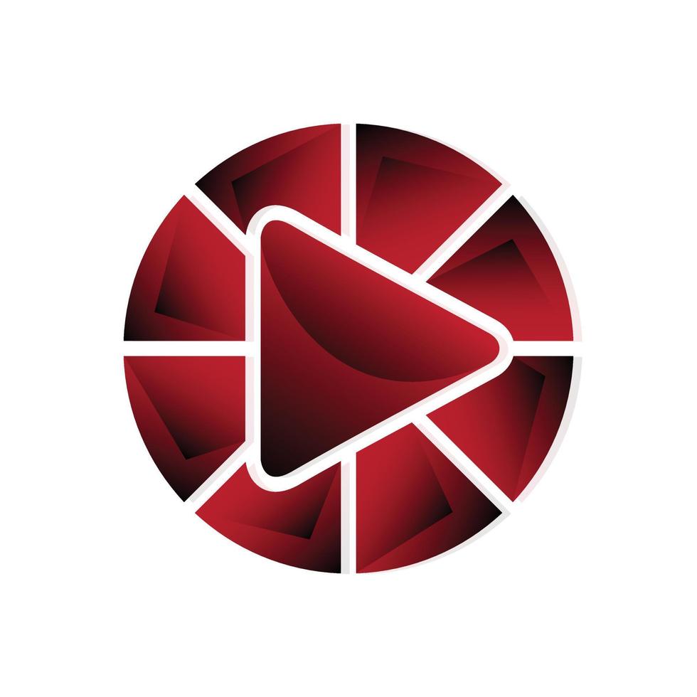rood Speel knop vector icoon in modern stijl